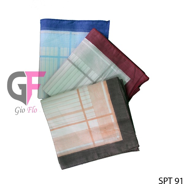 GIOFLO Aksesoris Pria Sapu Tangan Pria Keren Katun Isi 3 PCs Multicolor / SPT 91