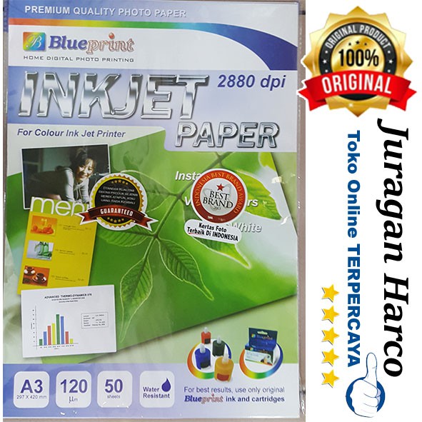 

Blueprint Inkjet Paper(BP-IPA3120) A3 120 gsm 50 sheets
