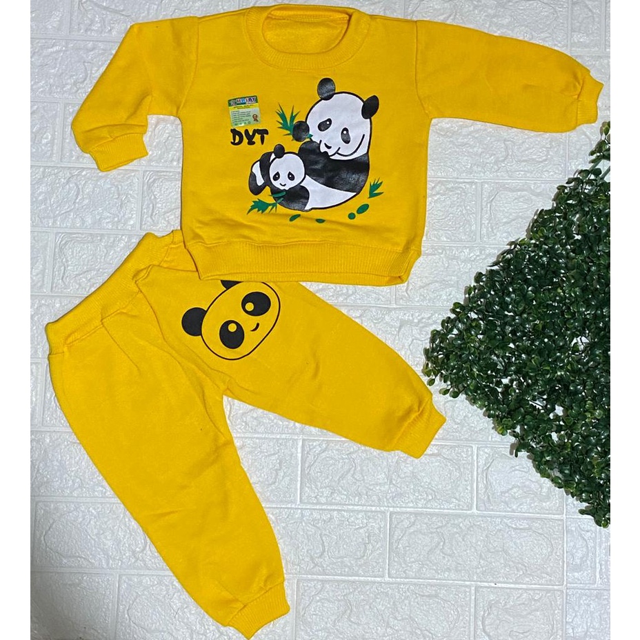 sweater anak lucu murah motif panda setelan 3-18 bulan