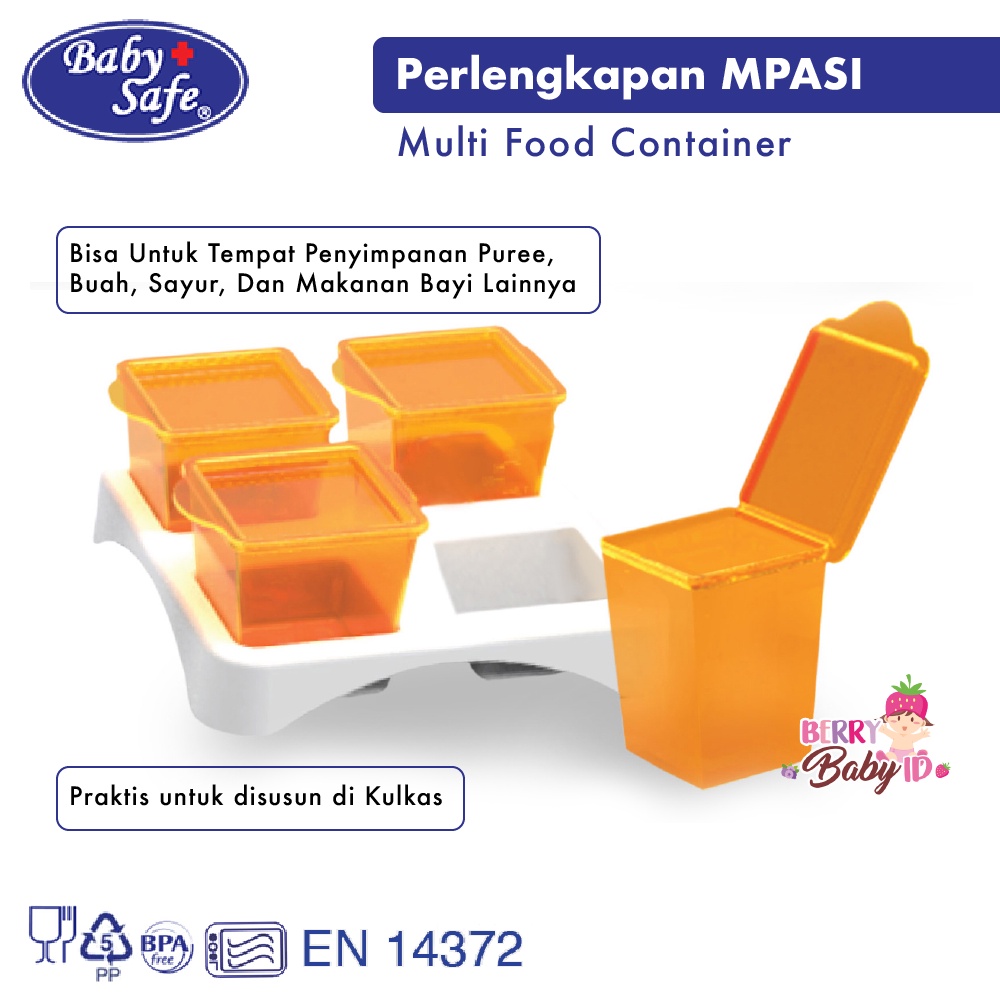 Baby Safe Multi Food Container Wadah Kontainer Tempat Penyimpanan Makanan MPASI Bayi BBS029 Berry Mart