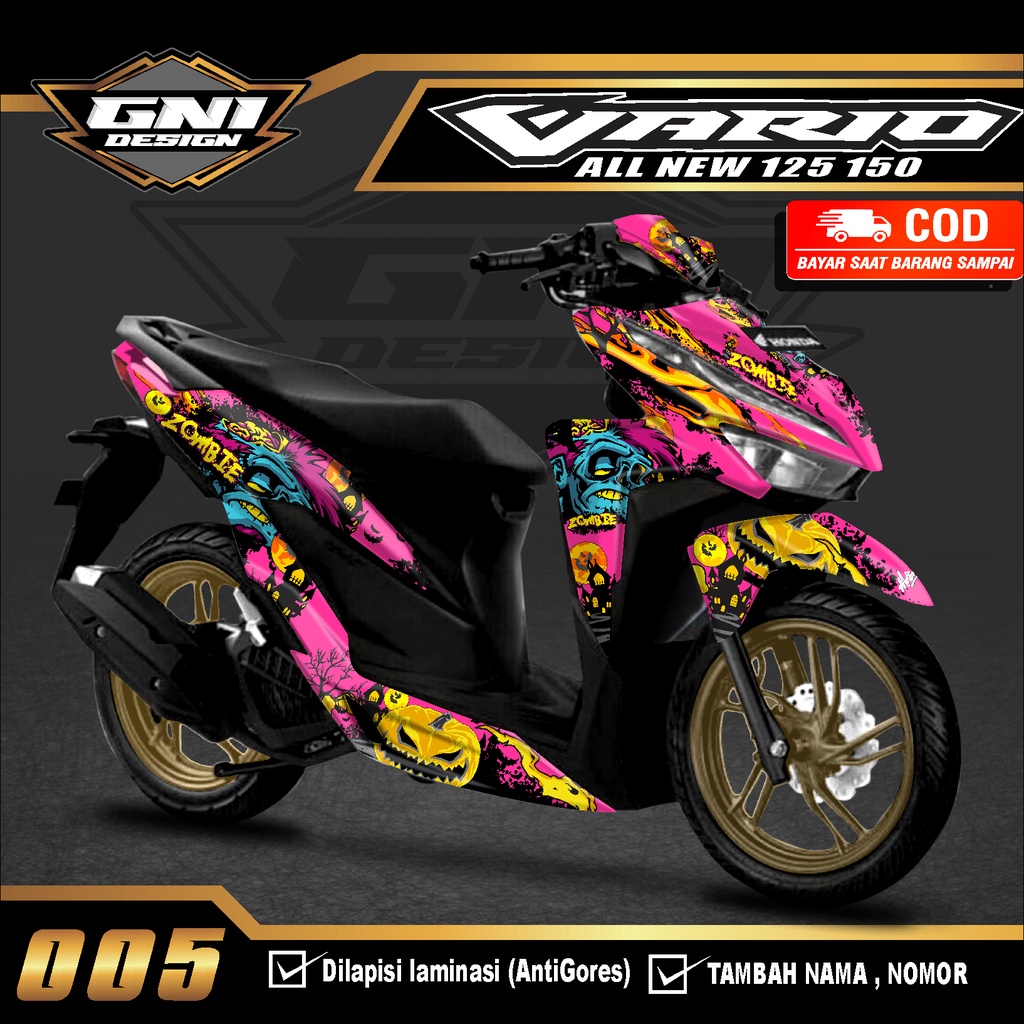 Jual (Promo) Decal Sticker all new Honda Vario 150 125 Desain Zombie