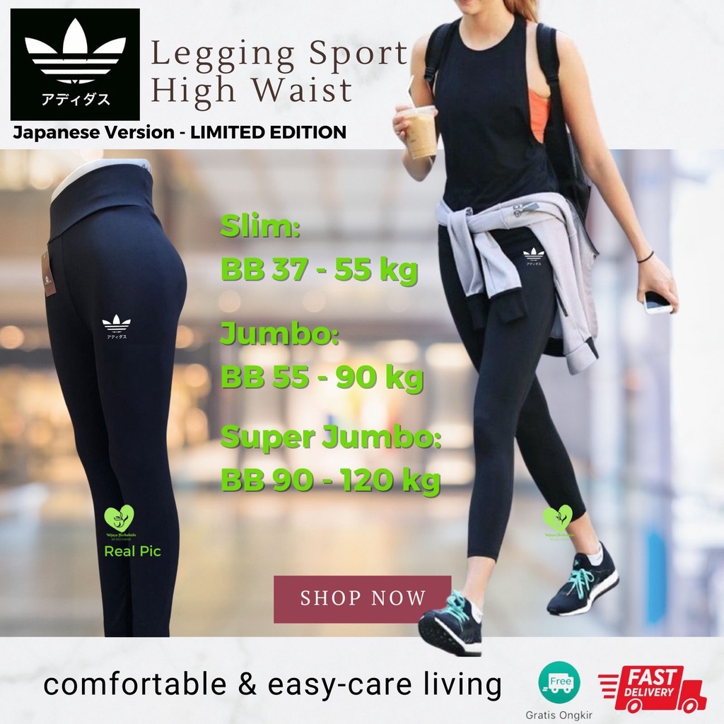 [JAPANESE ] Celana Legging Rok Sport High Waist - Slim s/d Super Jumbo - Lejing Senam - Celana Leging Panjang Wanita Olahraga