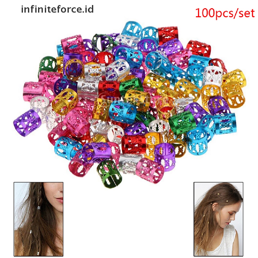 (Infiniteforce.Id) 100pcs / Set Klip Cuff Rambut Gimbal Adjustable Untuk Anak Perempuan