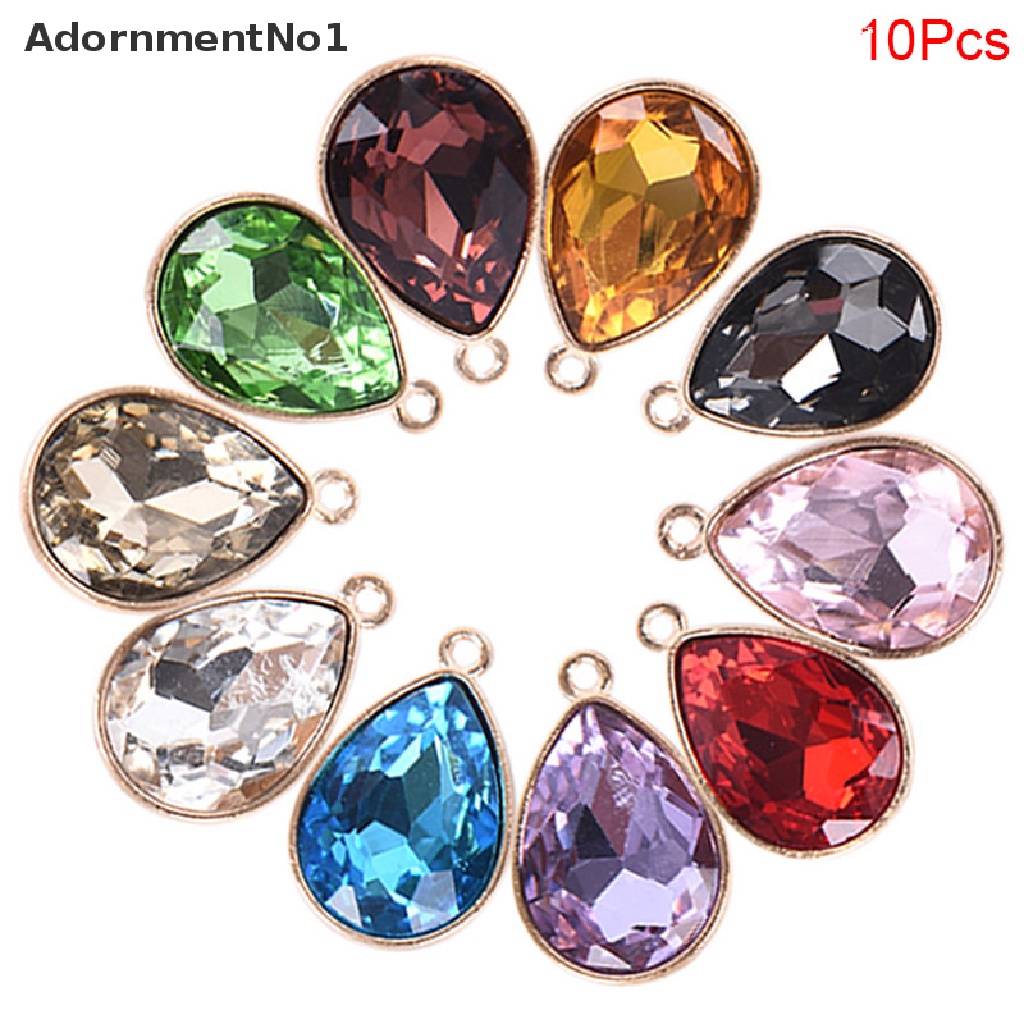 (AdornmentNo1) 10pcs / Set Liontin Kristal Mutiara Bentuk Tetesan Air Untuk DIY Craft / Perhiasan