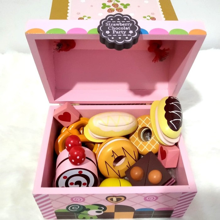 Snack Kue Mainan Kayu Wooden Toys Pretend Play Mianan Edukasi