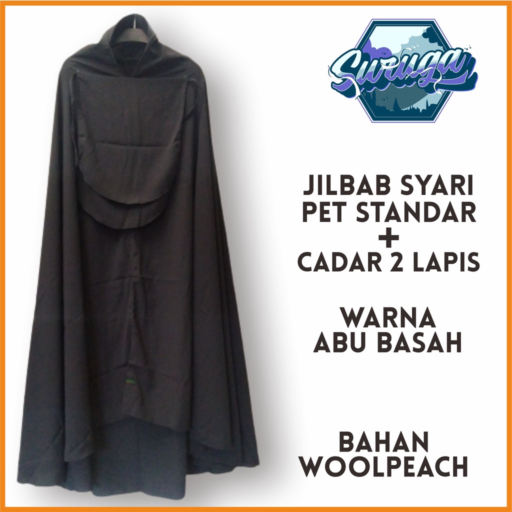 COD 2in1Jilbab Premium/Bergo/Khimar/Hijab Syar'i/Kudung Instan Pet Standar Plus Cadar Ikat 2Lapis Ba