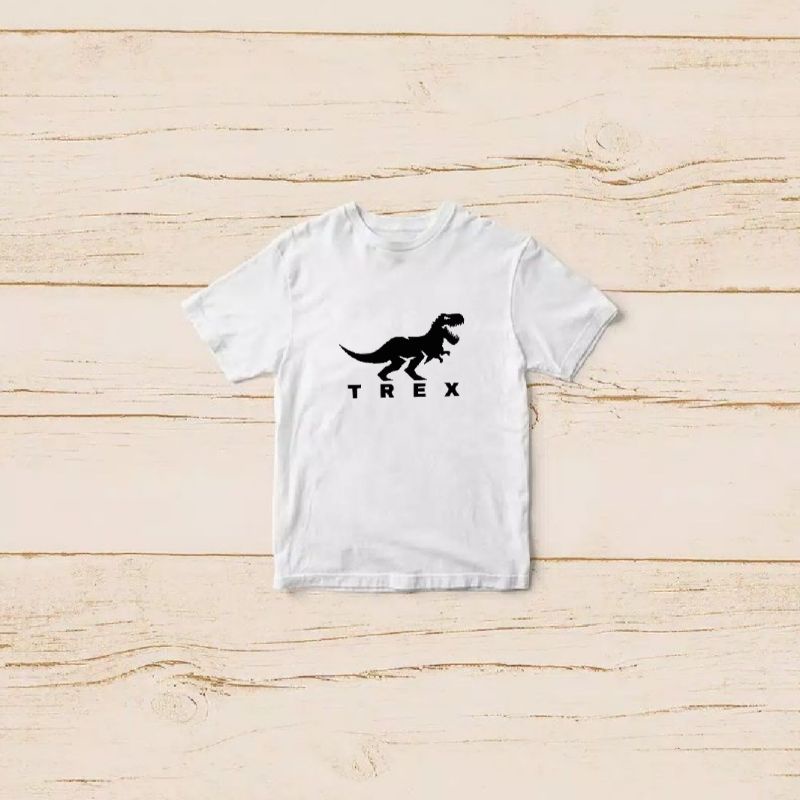 kaos anak anak laki laki dan perempuan unisex  KAOS DINOSARUS TREX SIZE S M L XL