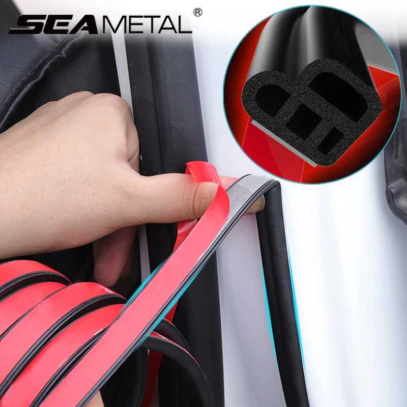 SEAMETAL Rubber Strip Dekorasi Pintu Mobil Soundproof - NP300-Hitam-Panjang-4M