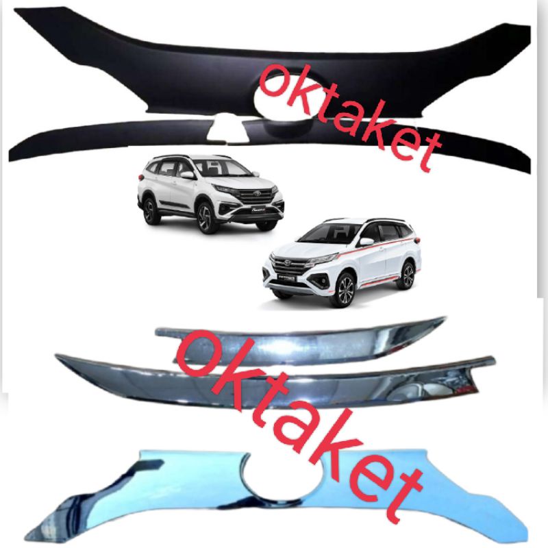 paket trunk lid list bagasi belakang  All new Rush Terios 2018 2022 gr Sport Hitam &amp; Chrome