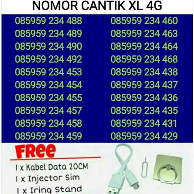 BUY 1 GET 1 FREE OBRAL SERI 5959 234 Kartu Perdana Nomor Cantik XL 4G