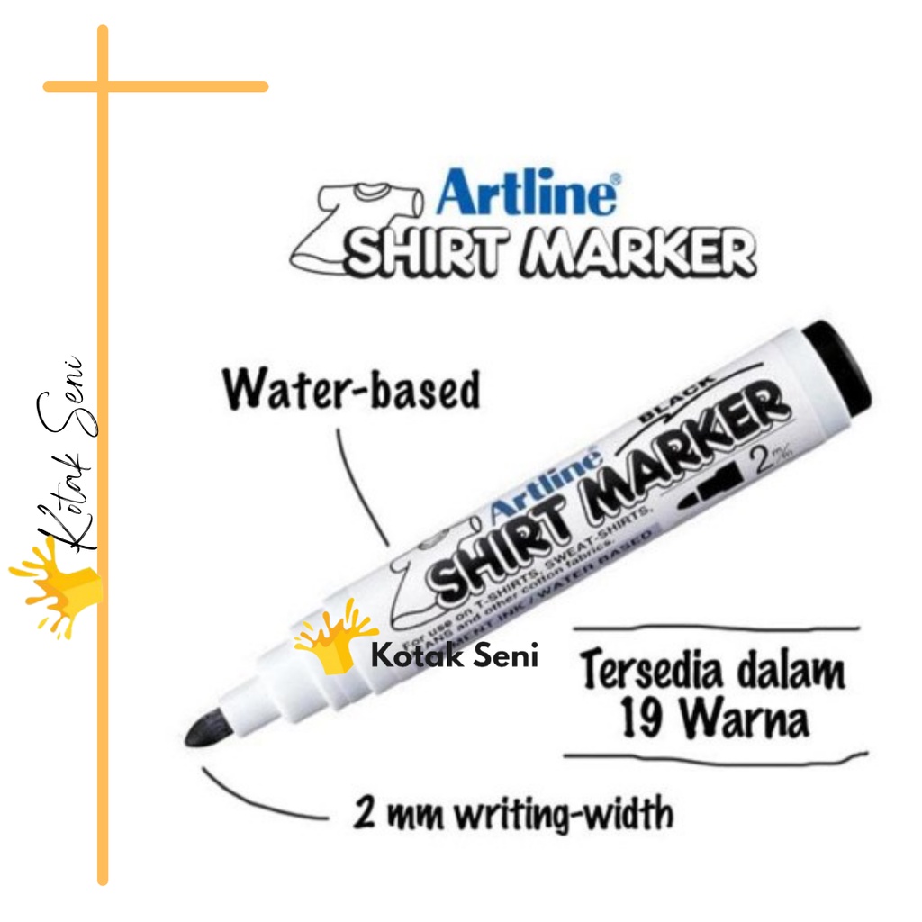 

Artline Tshirt Marker 2.0 mm Permanent / Spidol Kain / Artline Shirt Marker Bullet Tip 2.0 mm