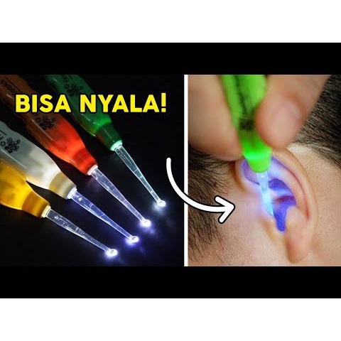 Earpick LED Pembersih Telinga LED Alat Korek Kuping Anak Dewasa Lampu - RANDOM