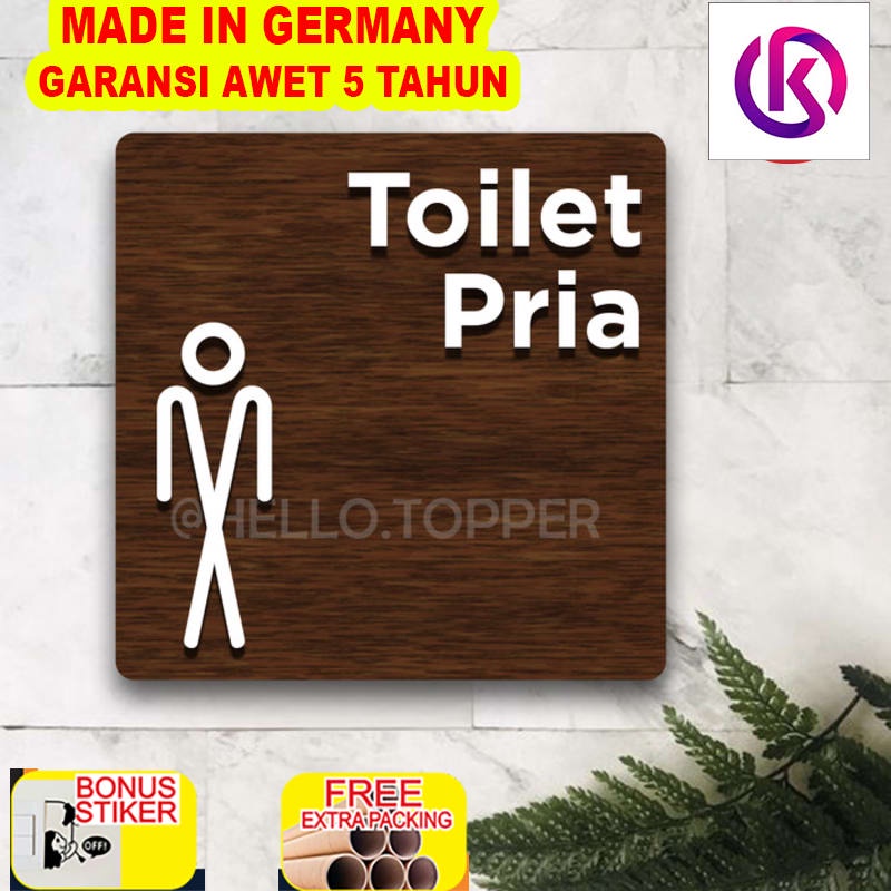 

Murah Sign Toilet Pria Kayu Kotak | Signage Restroom Men | Papan Kayu