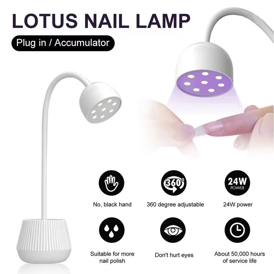 ￼LOTUS NAIL LED UV LAMP 24 WATT WIRELESS BENTUK LAMPU PENGERING KUTEK POLYGEL NAIL EXTENSION PENGERING KUTEK GEL