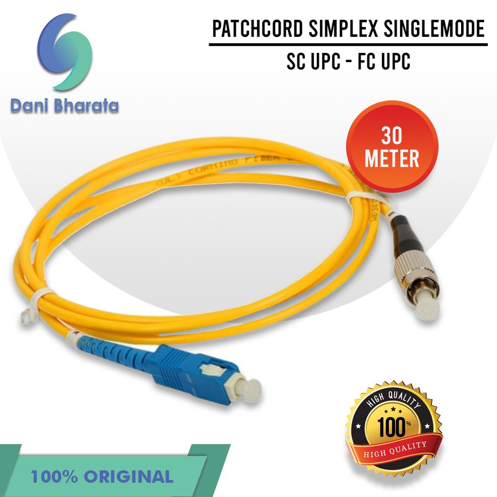 Patchcord Fiber Optik Simplex SingleMode SC UPC to FC Panjang 30 Meter