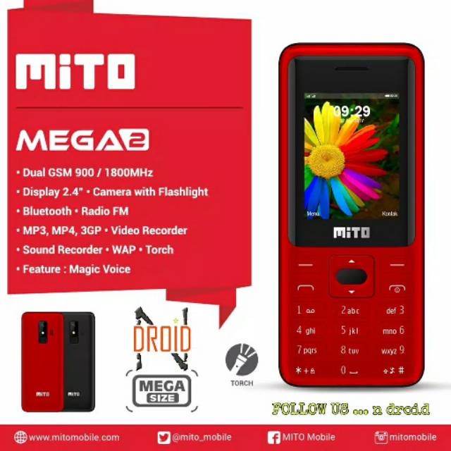 MITO MEGA 2  Candybar 2,4" Dual SIM GSM