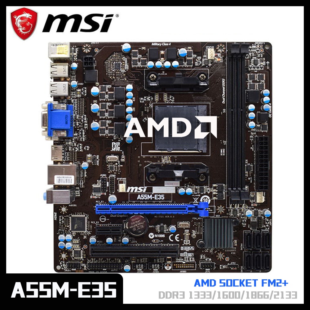 PREORDER MSI A55M-E35 Computer Motherboard Cost-effective FM2+ AMD A55 Socket DDR3 32GB A10-7700K A8