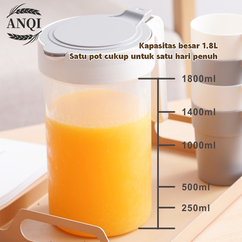 Teko Jus Air Teh Kopi Wadah Plastik Bahan Jerami dengan Teko Set 5 in 1 Ceret air plastik