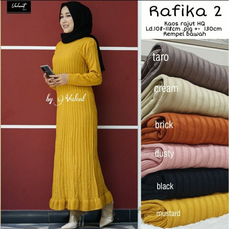 Gamis Rajut Wanita Terbaru Jumbo Rafika Maxy By Vallent Ori Solo