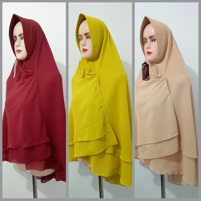 KHIMAR 2 LAYER / JILBAB SYARII / KHIMAR SIFON CERUTY