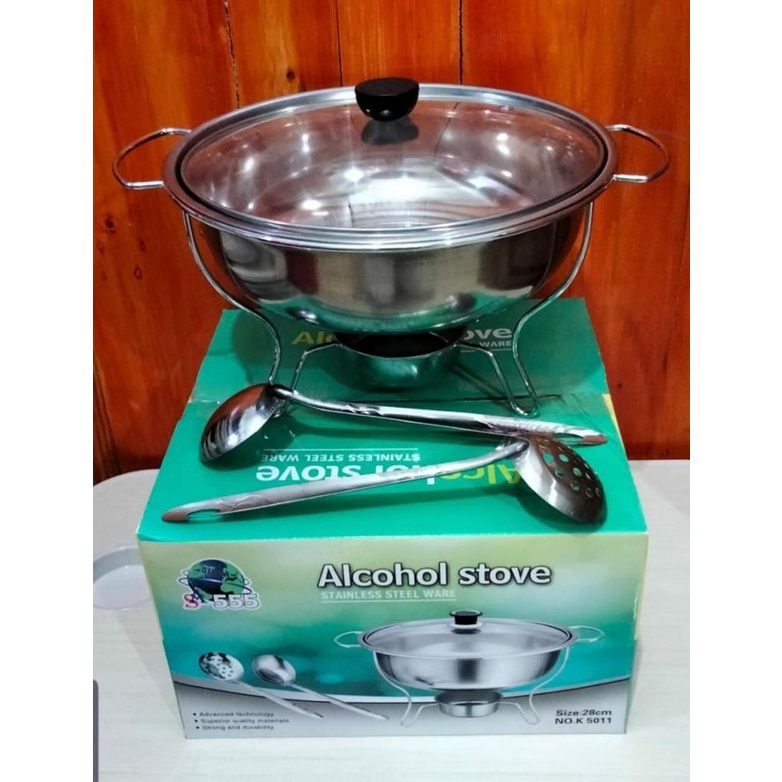 Prasmanan bulat Stainless steel Warmer Stove