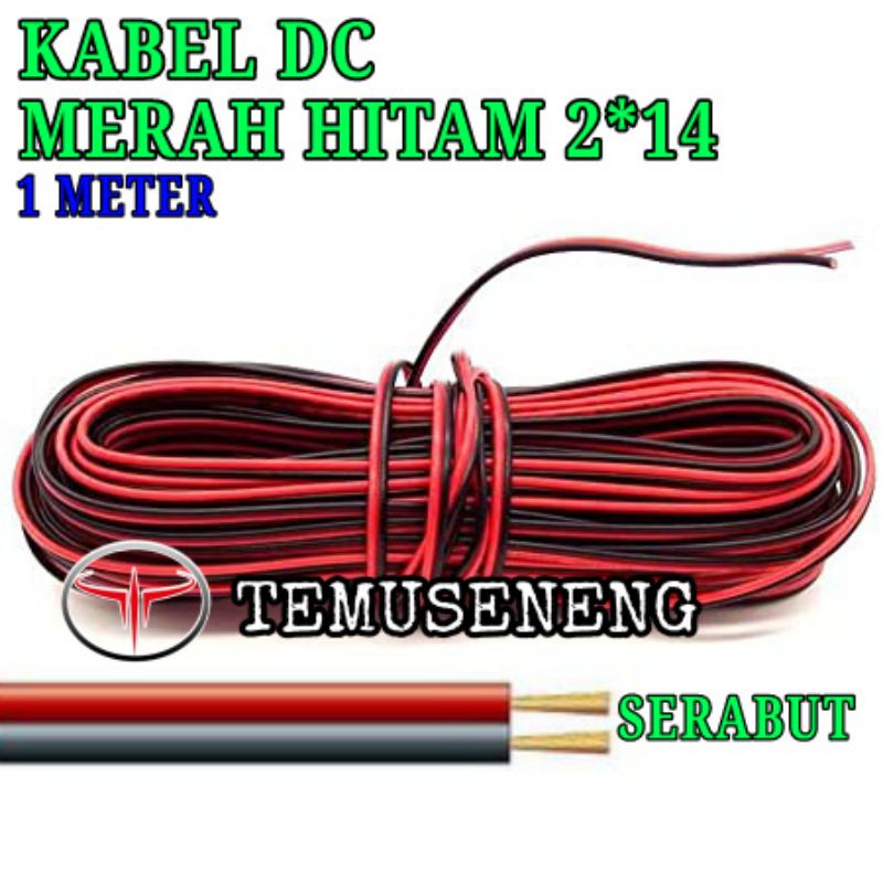 Kabel Dc 12V Serabut Merah Hitam Untuk Aki Accu Mobil Motor Harga Meteran Instalasi Lampu Audio