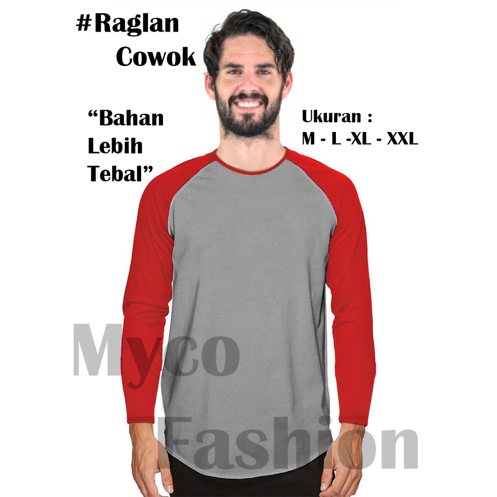 Myco Kaos Raglan Cowok Lengan Panjang | Raglan Pria | Ukuran M-L-XL-XXL