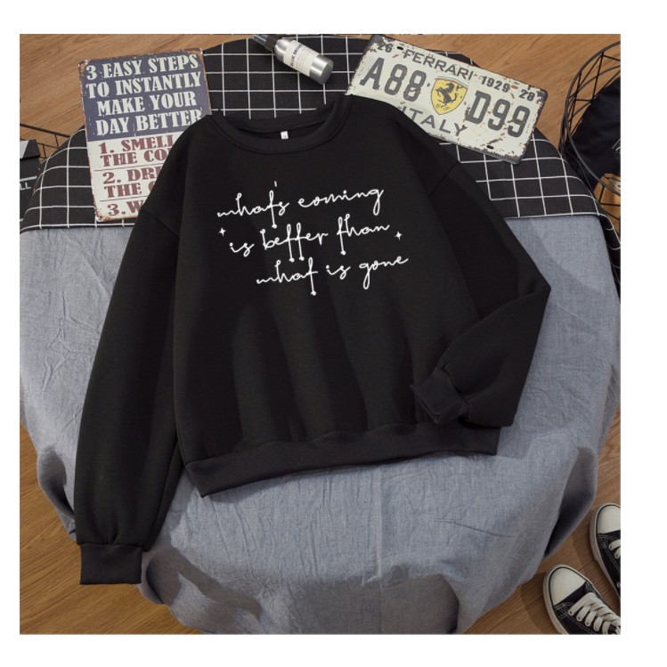 SWEATER UNISEX WHAT'S COMING IS BETTER TEBAL TERBARU,