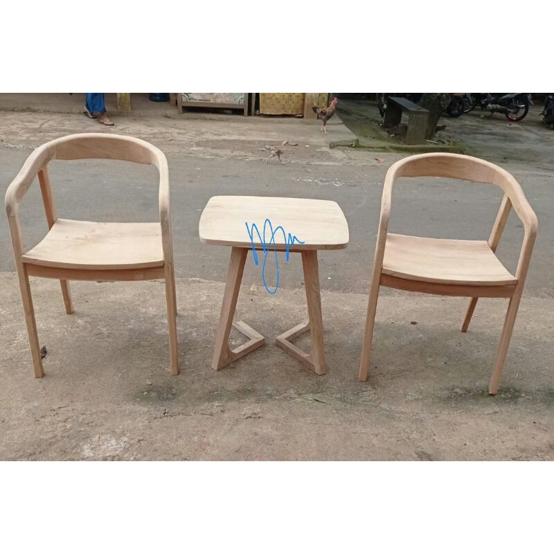 Set Kursi Teras Selly Kursi Cafe Jati Meja Kotak