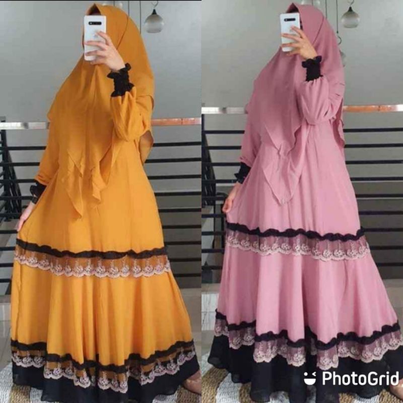 gamis syari wanita muslim andini andini maxi dres jumbo busui  (non hijab)