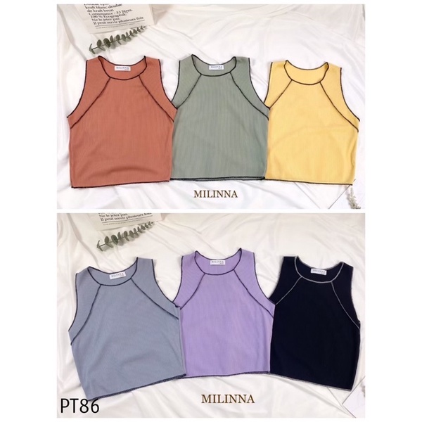 Tank Top Bangkok Milinna / Atasan Kaos Crop Import Bangkok (BJMLNPT86)