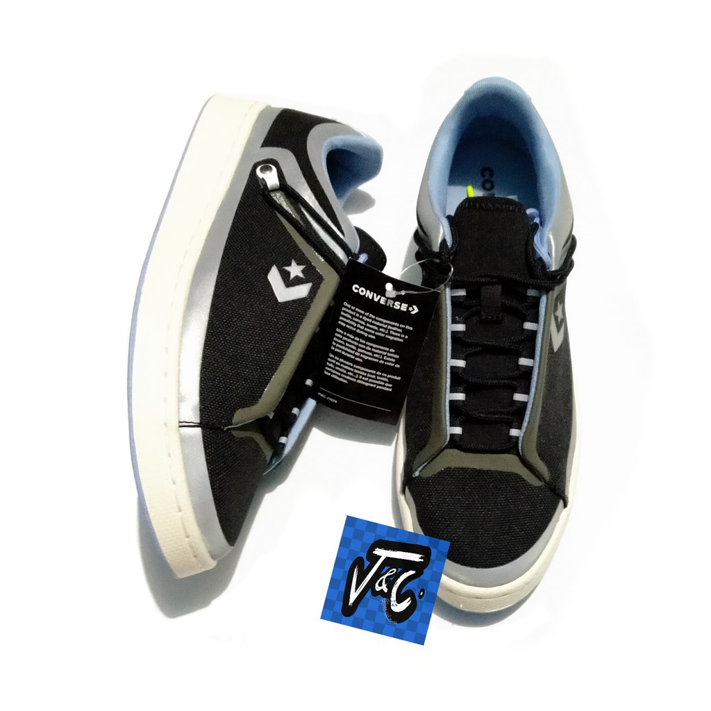 Sepatu Converse Pro Leather Hi-Vis Fuse Seam Tape Ox Black Murah