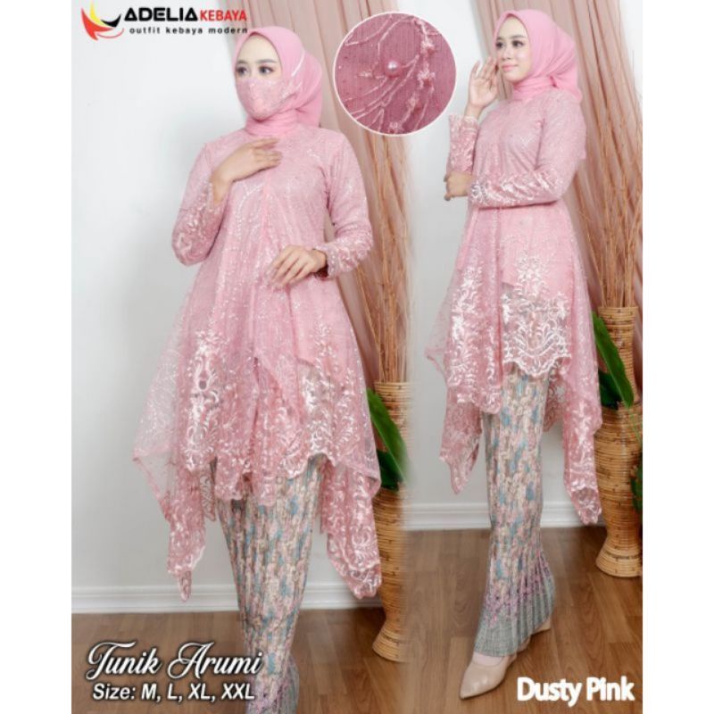 Set kebaya tunik tulle ARUMI kebaya tunik tille kebaya modern