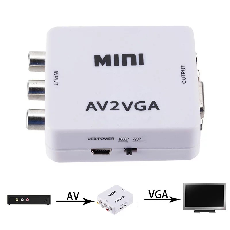 KONVERTER AV TO VGA / AV2VGA RCA TO VGA