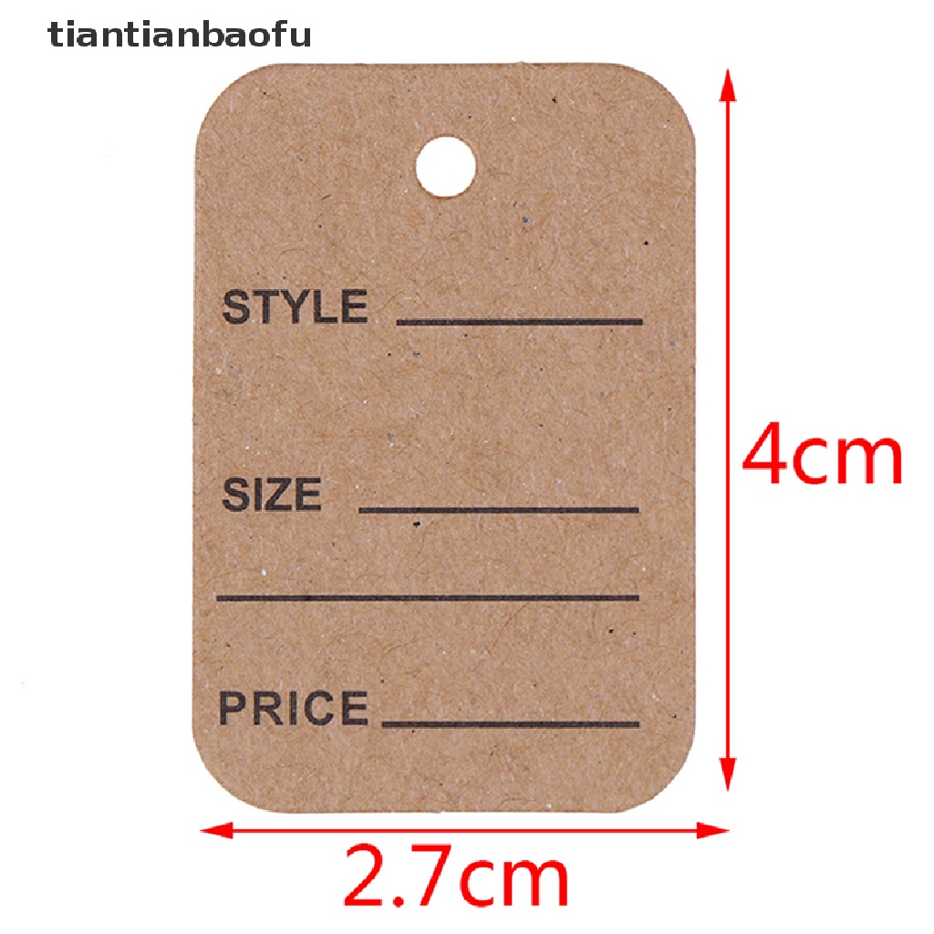 [tiantianbaofu] 100Pcs Merchandise Display Price Tags Wedding Label Price Tags With String 20m Boutique