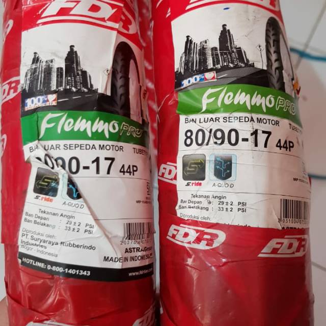 Ban Luar Belakang FDR Flemmo Pro 80 / 90 ring 17 Tube Type