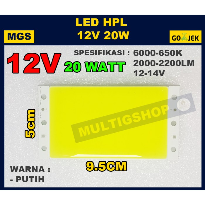LED HPL 12v 20w + Pendingin