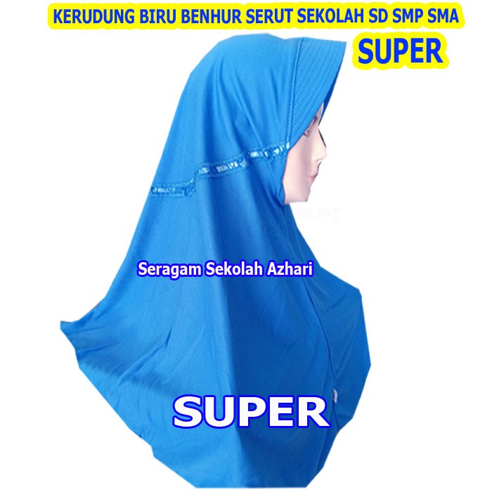 JILBAB SEKOLAH SD SMP SMA BIRU-HIJAB SEKOLAH SD SMP SMA BIRU-KERUDUNG BIRU SEKOLAH SD SMP SMA