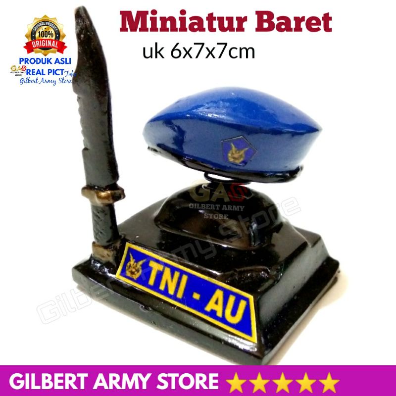 Miniatur Patung Baret Tni Au pajangan hiasan dashboard mobil  Unik Lucu Gilbert Army Store