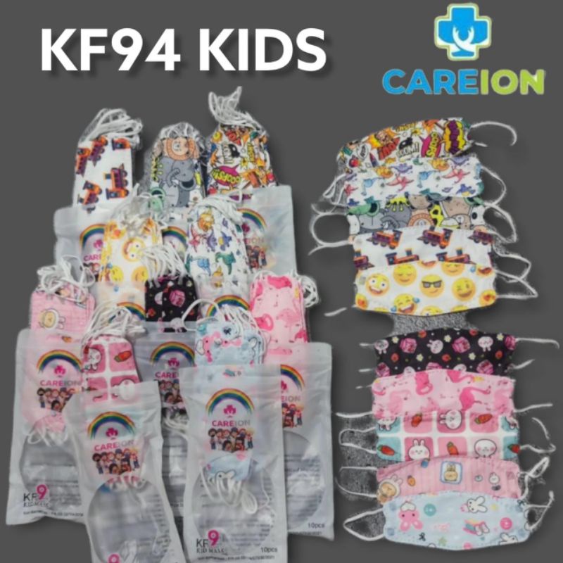 READY MASKER isi 10 KF94 KF 94 ANAK KIDS FACE CAREION ALKINDO MOUSON MASK MOTIF CEWEK COWOK BOY GIRL