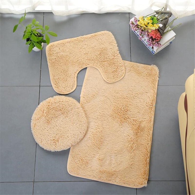 Toilet Seat Cover Bathroom Set Carpet Contour Mat Toilet Lid Cover Plain Solid Color Bath Mat Bathroom Supplies Shopee Indonesia