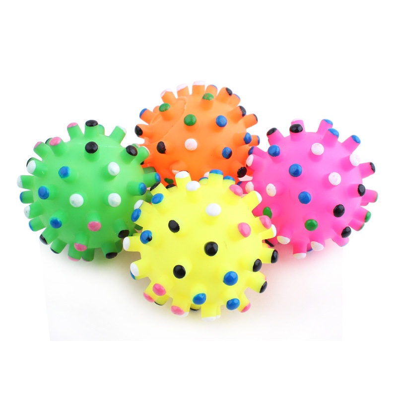 【Yayapet】7CM Mainan Anjing Gigitan Bola Karet Bunyi Pet Dog Toy Rubber Ball Squeaky