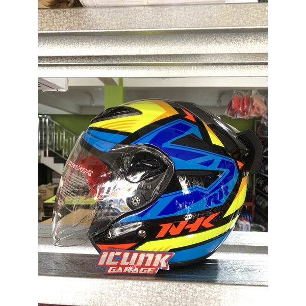 helm helmet NHK R6 half face motif corak dan polosan