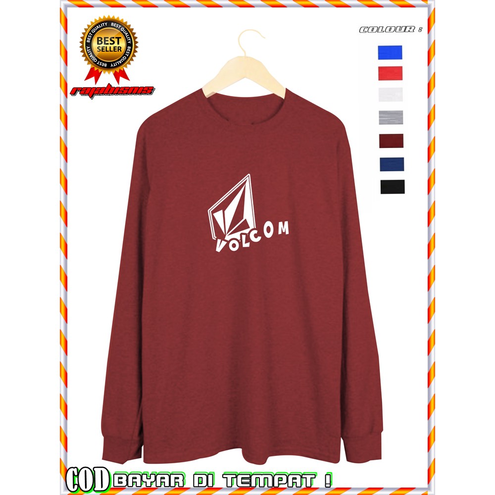 KAOS LENGAN PANJANG COMBED 30S VOLCOM / KAOS PANJANG PRIA WANITA / BAJU DISTRO VOLCOM/ KAOS BIG SIZE
