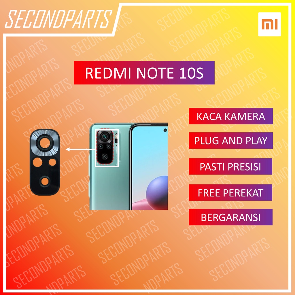 KACA LENSA KAMERA BELAKANG XIAOMI REDMI NOTE 10S ORIGINAL