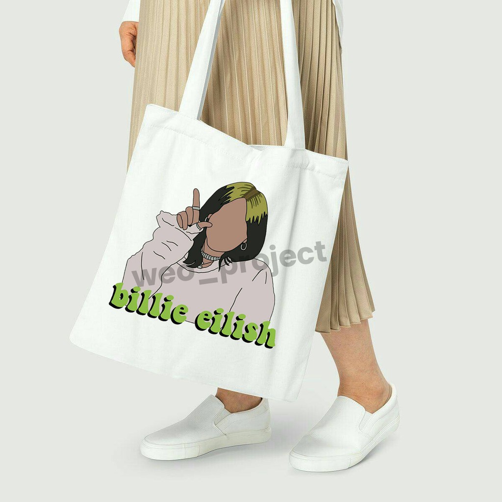 TOTE BAG KANVAS MURAH / TOTE BAG WANITA / TOTE BAG MOTIF Billie Eilish