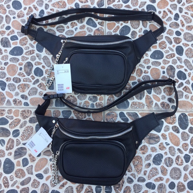 Waist bag HnM / tas selempang dada H&M / tas pinggang rantai bahan kulit lembut