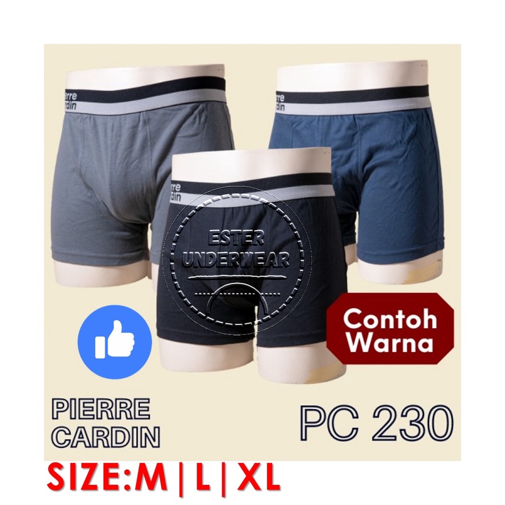 Celana Boxer Pria PIERRE CARDIN  PC 230 ISI-2 PCS harga terjangkau