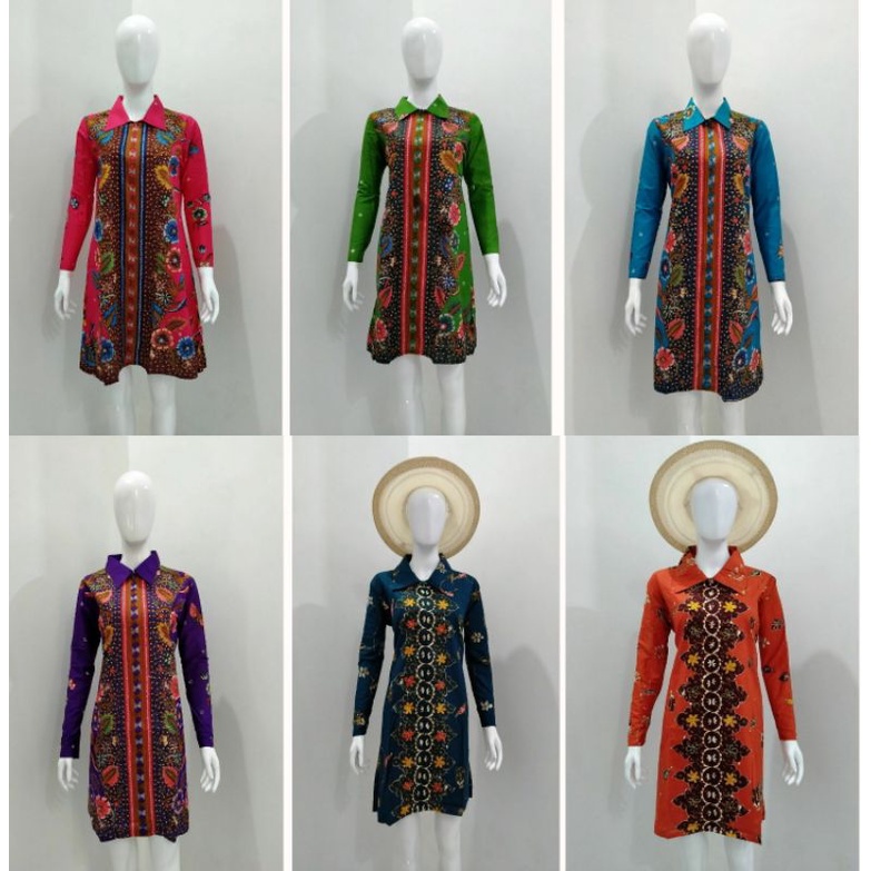 TUNIK BATIK KERJA KANTOR MOTIF BATIK MODERN