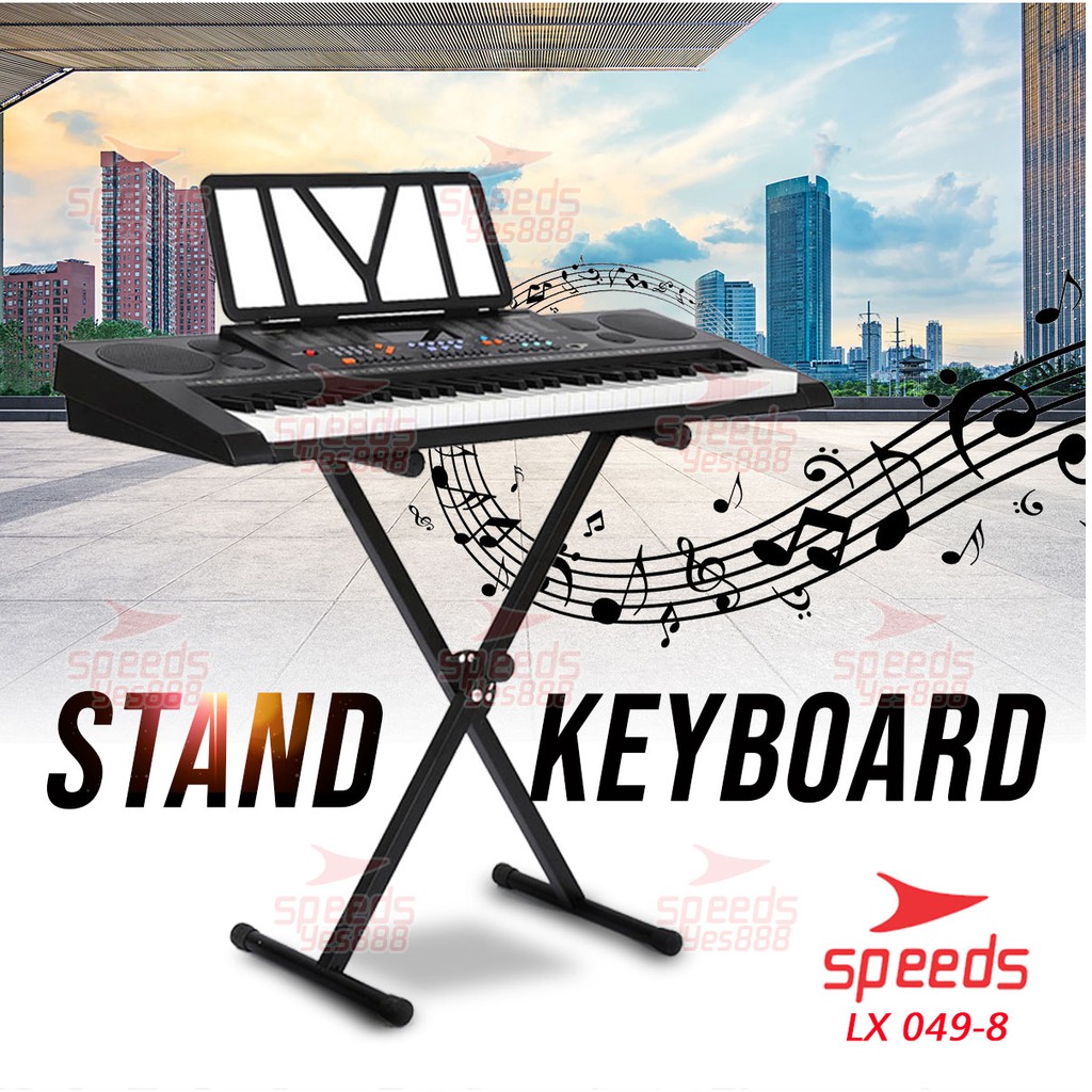 SPEEDS Stand Keyboard Double Lipat Portable Untuk Semua Piano Anak Anak 049-8